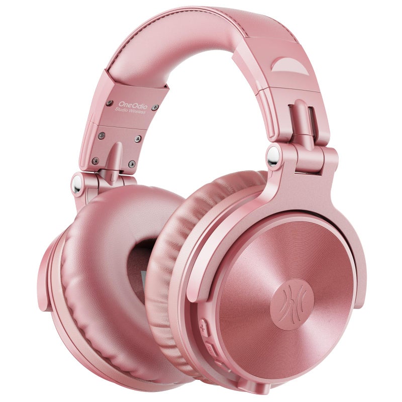 OneOdio Bluetooth Over Ear Headphones, 110 Hrs Wireless/Wired Stereo Sound Foldable Headsets with Deep Bass 50mm Neodymium Drivers for PC/Phone/Tablet - Studio Wireless Pro C, Rose Gold - Image 1