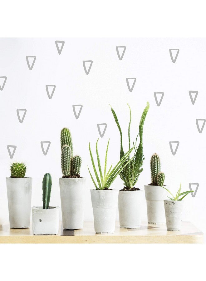 The Boho Design Vieli Arte Grey Transparent Triangles Hand Drawn. Wall Vinyl Sticker Decal Decor Nursery 60 Pcs. Adhesive Tribal Triangle For Kids Baby Bedroom Decoration. (Grey) - Image 2