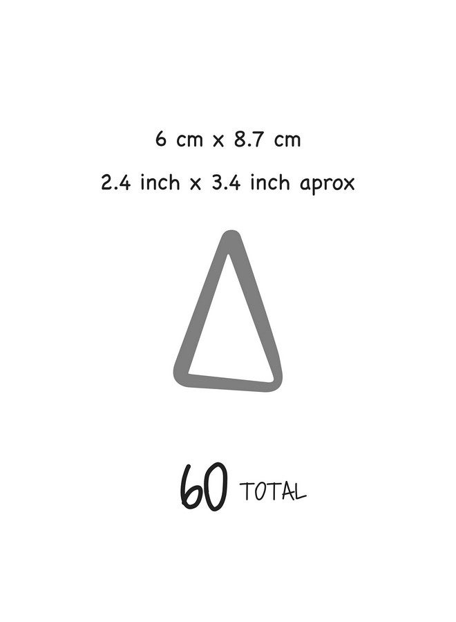 The Boho Design Vieli Arte Grey Transparent Triangles Hand Drawn. Wall Vinyl Sticker Decal Decor Nursery 60 Pcs. Adhesive Tribal Triangle For Kids Baby Bedroom Decoration. (Grey) - Image 4