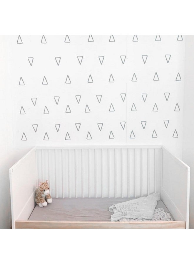 The Boho Design Vieli Arte Grey Transparent Triangles Hand Drawn. Wall Vinyl Sticker Decal Decor Nursery 60 Pcs. Adhesive Tribal Triangle For Kids Baby Bedroom Decoration. (Grey) - Image 3