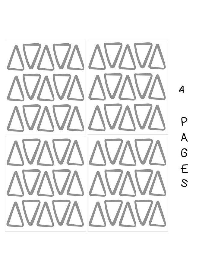 The Boho Design Vieli Arte Grey Transparent Triangles Hand Drawn. Wall Vinyl Sticker Decal Decor Nursery 60 Pcs. Adhesive Tribal Triangle For Kids Baby Bedroom Decoration. (Grey) - Image 5