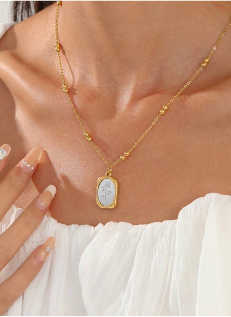 Jewelry 4You - Elegant 18k Gold Plated Stainless Steel Necklace For Women - Image 1