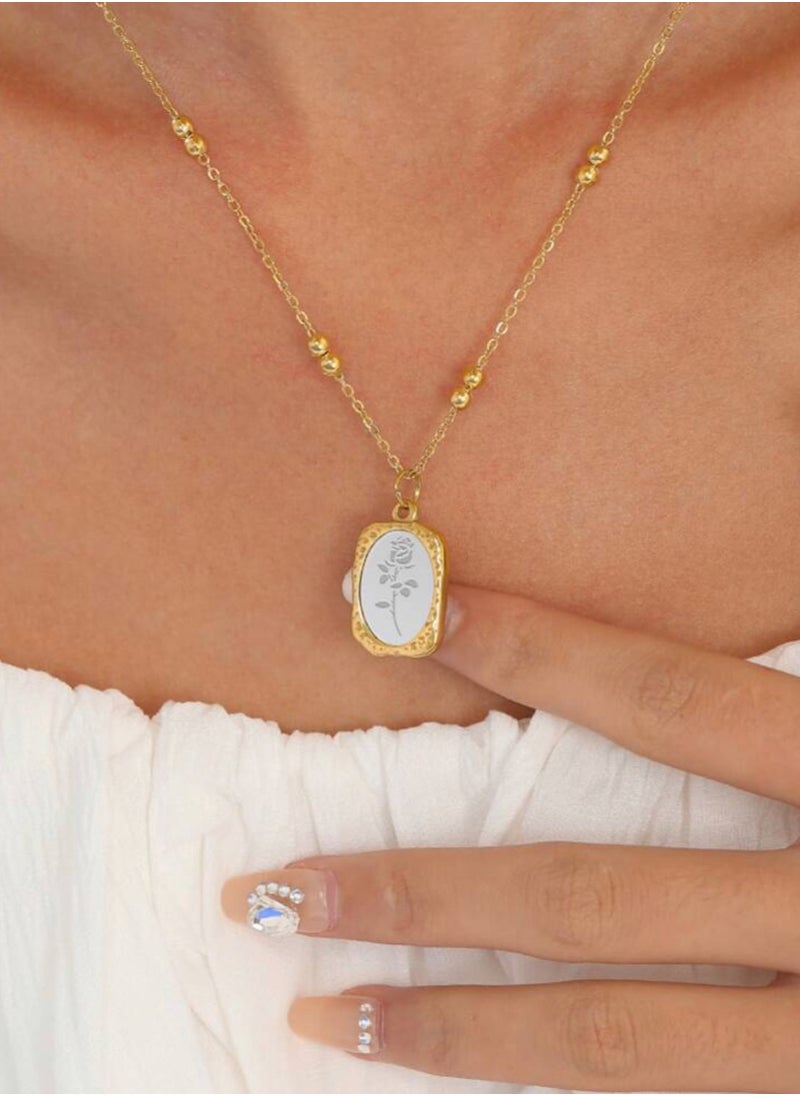 Jewelry 4You - Elegant 18k Gold Plated Stainless Steel Necklace For Women - Image 1