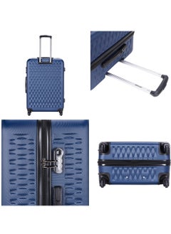 VIPTOUR ABS Hardside 3Pcs Trolley Luggage Set Spinner Wheels With Number Lock 20/24/28 Dark Blue  - Image 3