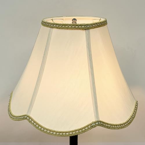 TOOTOO STAR Small Scalloped Lampshades,6" x 13" x 9.25" bell shaped Lampshade, handmade beige DIY Vintage lamp shades for Floor or Table Lamp - Image 5
