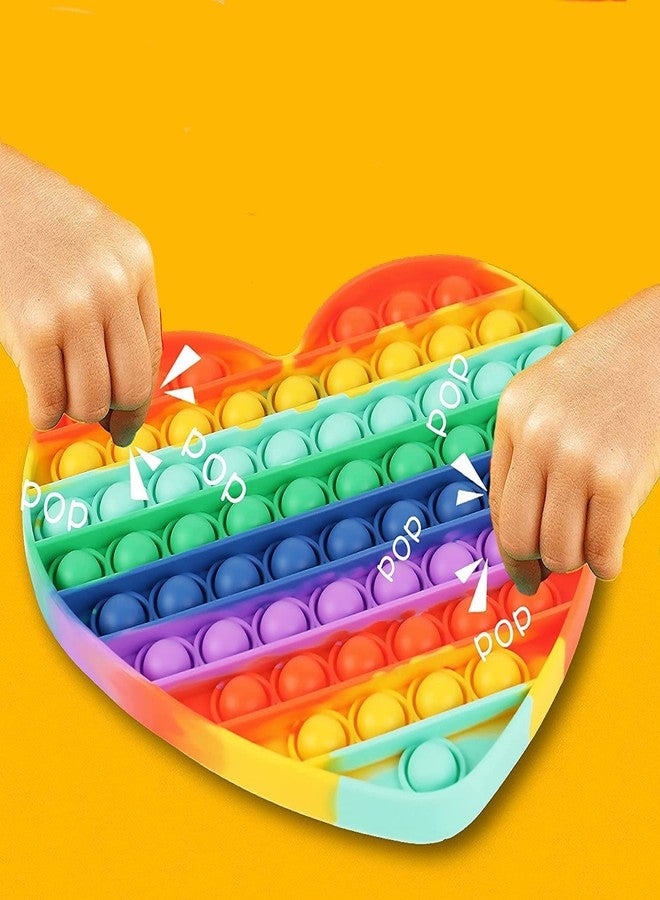 PRIMEFAIR Pop it Fidget Toys, Pop it Fidget Toy pop it Rainbow Pop Bubble, BPA Free Silicone, Push Bubbles Toy for Autism Stress Reliever, Sensory Toy (Heart-Octagone-Circle) - Image 4
