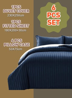 Blueberry 6 Pieces King Size Duvet Cover Set with Fitted sheet and Pillowcases  - Image 2