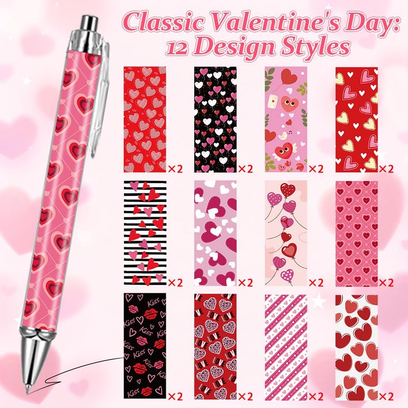 BAISDY 24Pcs Valentine's day Pen Bulk, Heart Ballpoint Pen for Party favor Suppiles - Image 3