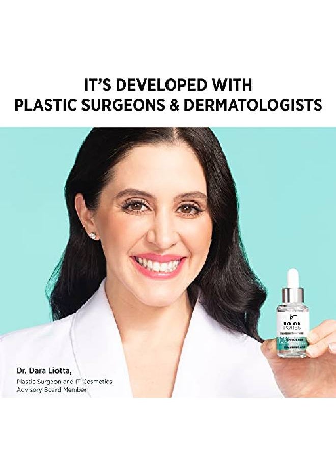 IT COSMETICS - Bye Bye Pores 10% Glycolic Acid Serum Visibly Minimizes Pores In 1 Week & Exfoliates To Help Refine Skin’S Texture With Hyaluronic Acid Vegan Formula 1 Fl Oz - Image 1