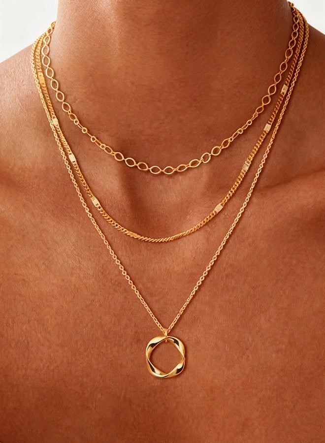 هابي دي قلائد ذهبية متعددة الطبقات للنساء، قلادة رقيقة قابلة للتكديس مطلية بالذهب عيار 14 قيراط/فضة، قلائد للطبقات على الشاطئ، قلادة عصرية لطيفة، طقم مجوهرات عصري، هدايا للنساء والفتيات المراهقات - Image 2