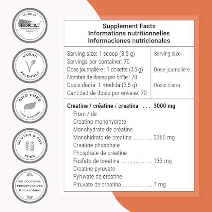 Supersmart - 3-Creatine - with Creatine Monohydrate - Physical Performance & Muscle Stimulator - Increase Faster Post-Exercise Recovery | Non-GMO & Gluten Free - 250 g - Image 4
