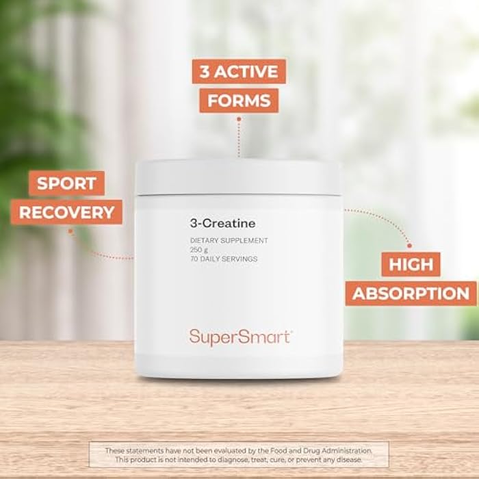 Supersmart - 3-Creatine - with Creatine Monohydrate - Physical Performance & Muscle Stimulator - Increase Faster Post-Exercise Recovery | Non-GMO & Gluten Free - 250 g - Image 3