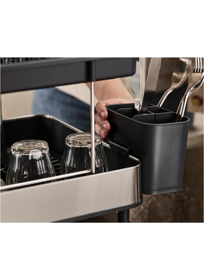 Joseph Joseph Excel Steel 2 Tier Dish Rack Black  - Image 4
