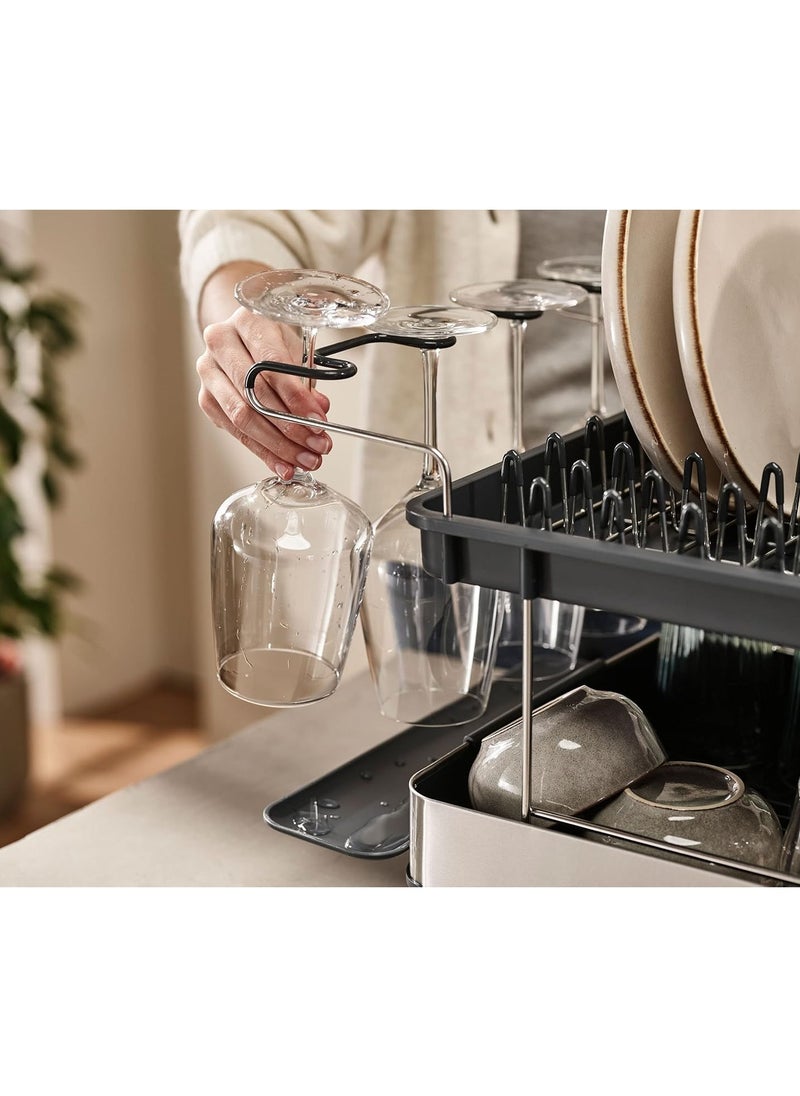 Joseph Joseph Excel Steel 2 Tier Dish Rack Black  - Image 5