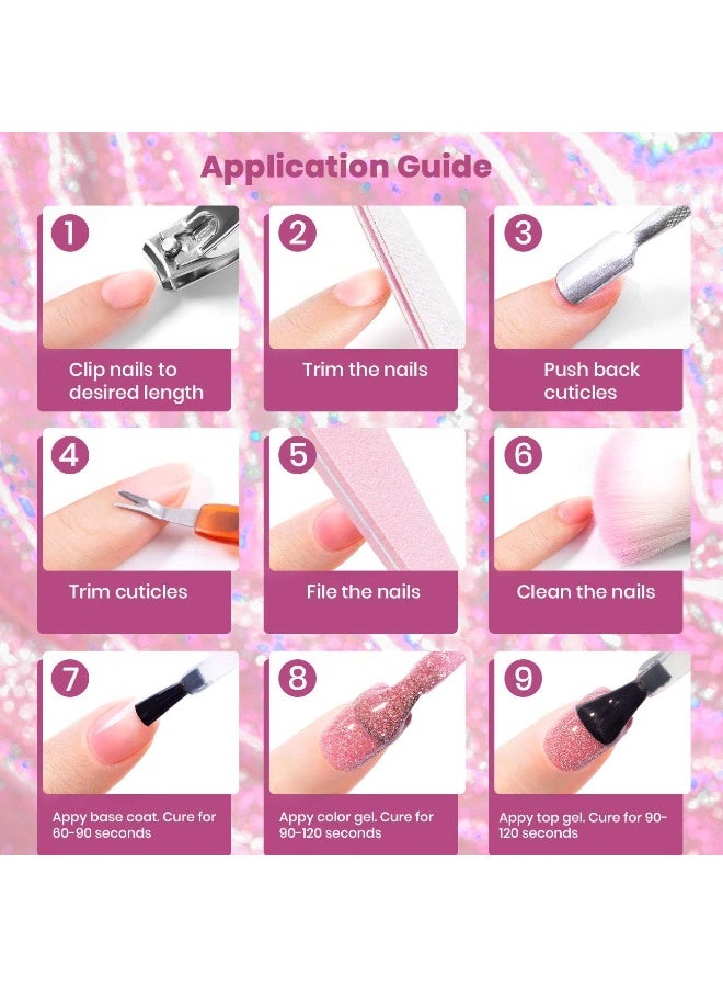 RARJSM Sparkle Purple Gel Nail Polish Dazzling Glitter Gel Nail Polish Shinny Glitter Nail GelPolish Nail Art Varnish Manicure Salon Requires Drying Under UV LED Lamp 7.5ml 1Piece - Image 2