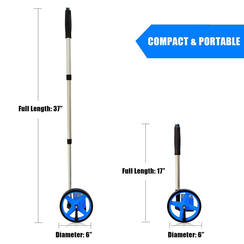 Zozen Measuring Wheel, Blue 6Inch Measure Wheel, Distance Measuring in Feet, Rolling Measurement [Up To 10,000Ft], Telescopic/Mechanical/One Key to Reset, Include Carrying Bag. - Image 4