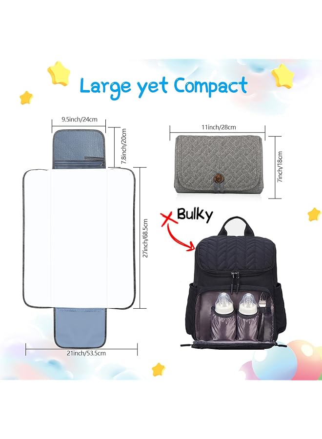 Excefore Portable Diaper Changing Pad Travel Baby Changing Pad Waterproof Foldable Diaper Changing Mat Lightweight & Compact Changing Station Newborn Gifts - Image 4