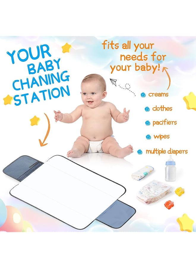 Excefore Portable Diaper Changing Pad Travel Baby Changing Pad Waterproof Foldable Diaper Changing Mat Lightweight & Compact Changing Station Newborn Gifts - Image 3