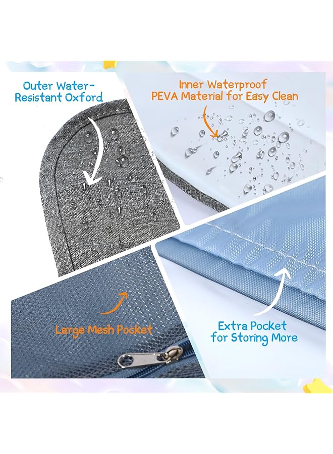 Excefore Portable Diaper Changing Pad Travel Baby Changing Pad Waterproof Foldable Diaper Changing Mat Lightweight & Compact Changing Station Newborn Gifts - Image 2