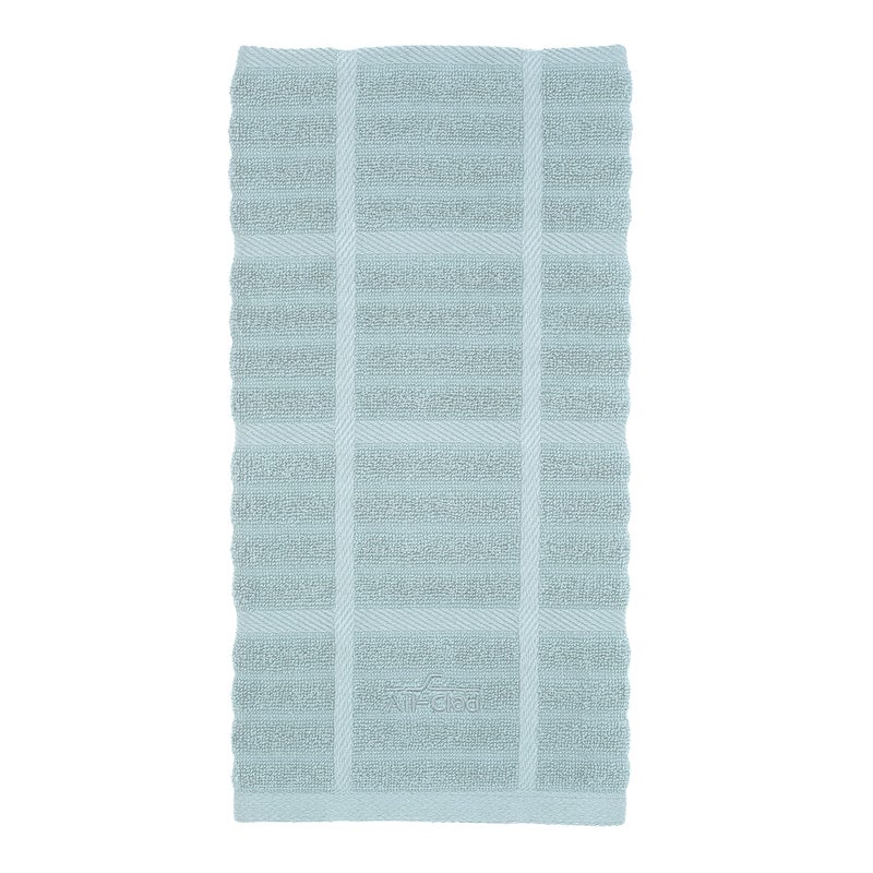 AllClad Solid Kitchen Towel Highly Absorbent  100 Cotton 17x30 Towel for Cleaning  Drying Dishes Glassware or Countertops 1Pack Rainfall