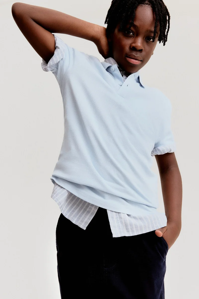 اتش اند ام Cotton piqué polo shirt