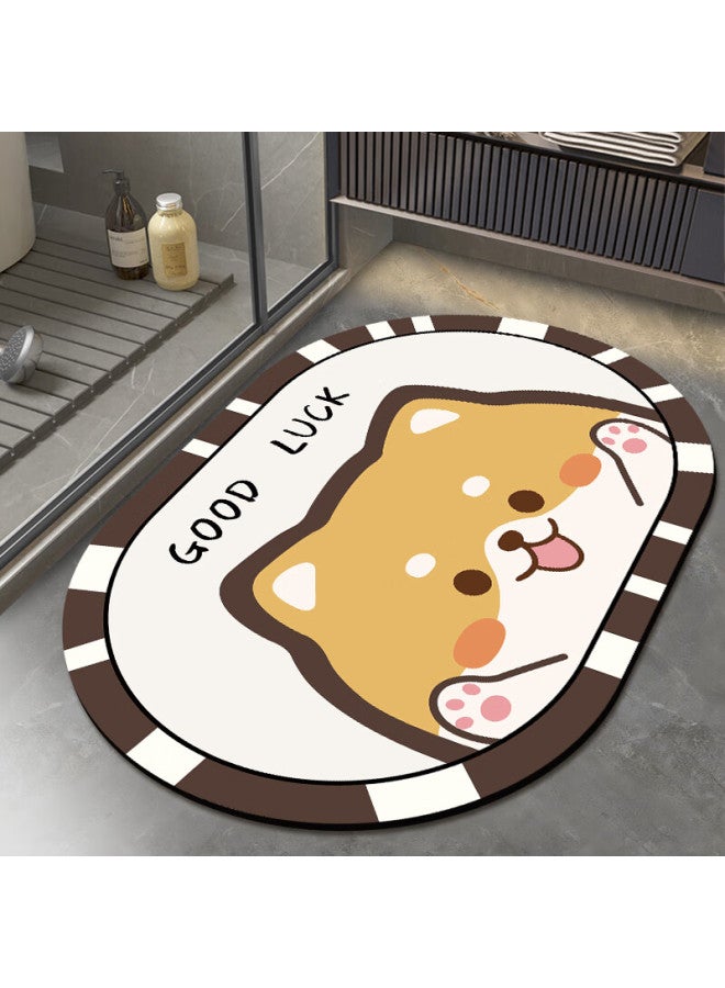 Yishang Bathroom Mat, Non-slip Mat, Absorbent Quick-drying Foot Mat For Bathroom Entrance, Toilet Water Barrier Rug - Image 1