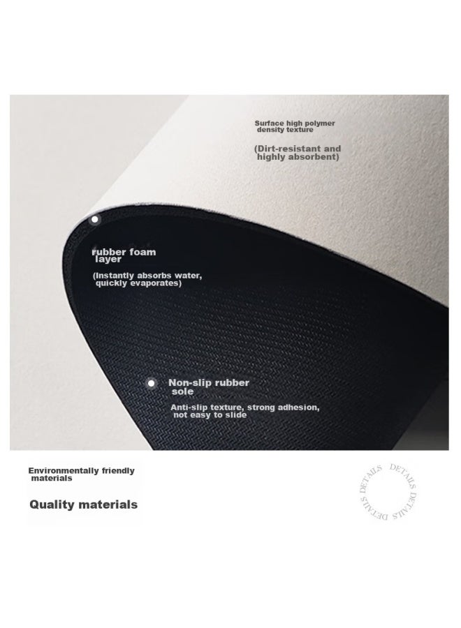 Yishang Bathroom Mat, Non-slip Mat, Absorbent Quick-drying Foot Mat For Bathroom Entrance, Toilet Water Barrier Rug - Image 5