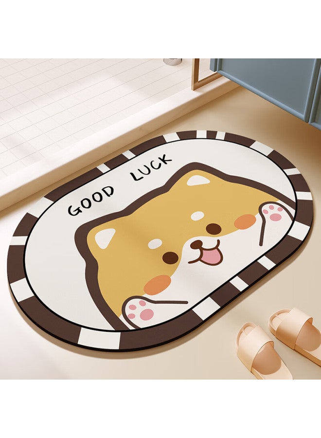 Yishang Bathroom Mat, Non-slip Mat, Absorbent Quick-drying Foot Mat For Bathroom Entrance, Toilet Water Barrier Rug - Image 2