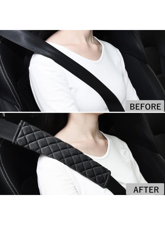 DUNISO 2 Pack Seat Belt Pads，Seat Belt Cover for Car，Seat Belt Shoulder Strap Covers Harness Pad，Soft and Comfortable, Easy to Install,for Car Interior Accessories,Black - Image 4
