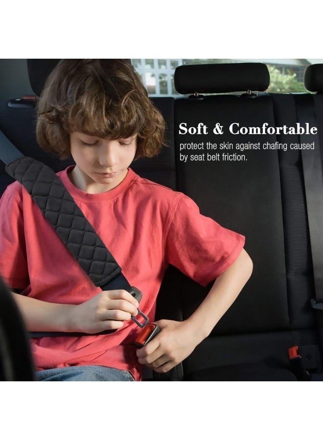 DUNISO 2 Pack Seat Belt Pads，Seat Belt Cover for Car，Seat Belt Shoulder Strap Covers Harness Pad，Soft and Comfortable, Easy to Install,for Car Interior Accessories,Black - Image 5