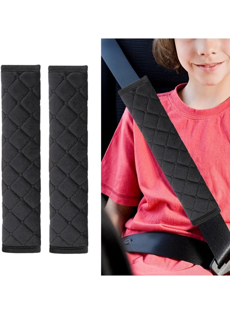 DUNISO 2 Pack Seat Belt Pads，Seat Belt Cover for Car，Seat Belt Shoulder Strap Covers Harness Pad，Soft and Comfortable, Easy to Install,for Car Interior Accessories,Black - Image 1