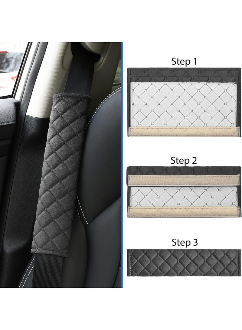 DUNISO 2 Pack Seat Belt Pads，Seat Belt Cover for Car，Seat Belt Shoulder Strap Covers Harness Pad，Soft and Comfortable, Easy to Install,for Car Interior Accessories,Black - Image 3