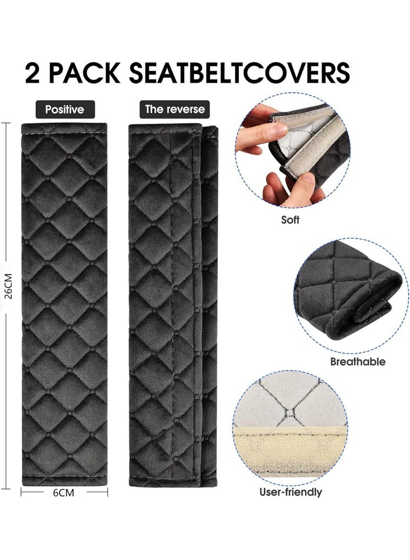 DUNISO 2 Pack Seat Belt Pads，Seat Belt Cover for Car，Seat Belt Shoulder Strap Covers Harness Pad，Soft and Comfortable, Easy to Install,for Car Interior Accessories,Black - Image 2