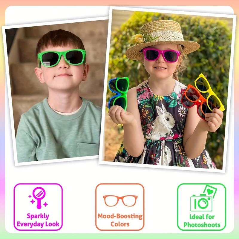 Boolavard Kids Nerd Glasses Clear Lens Geek Fake Eyeglasses for Girls Boys Eyewear Age 4-12 (Black) - Image 5