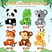 RoundFunny 6 Pcs Small Stuffed Safari Animals Bulk 7 Inch Jungle Animals Stuffed Toys Plush Panda Crocodile Monkey Giraffe Tiger Elephant for Baby Shower Safari Jungle Themed Party Student Award - Image 4