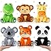 RoundFunny 6 Pcs Small Stuffed Safari Animals Bulk 7 Inch Jungle Animals Stuffed Toys Plush Panda Crocodile Monkey Giraffe Tiger Elephant for Baby Shower Safari Jungle Themed Party Student Award - Image 2