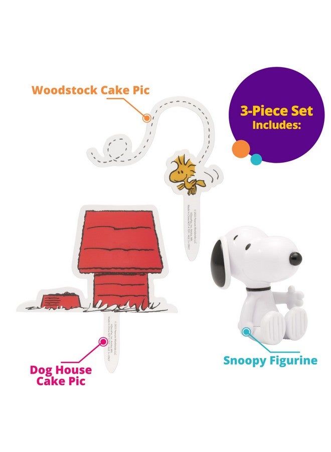 DecoPac DecoSet® Peanuts® Snoopy® and Woodstock® Cake Topper, 3-Piece Cake Decoration | For Birthday, Parties, Celebration - Image 3