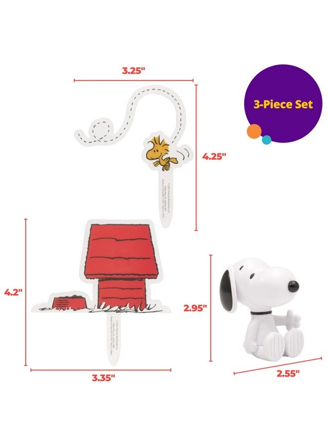 DecoPac DecoSet® Peanuts® Snoopy® and Woodstock® Cake Topper, 3-Piece Cake Decoration | For Birthday, Parties, Celebration - Image 5