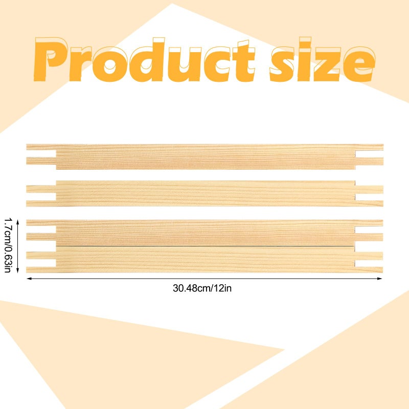 Glooglitter 2 Sets Stretcher Bars For Needlework With Thumb Tacks Regular Needlepoint Stretcher Bars Wooden Canvas Stretcher Bars For Embroidery Stitch Frame Set Bundle With Crafts (12 Inch) - Image 3