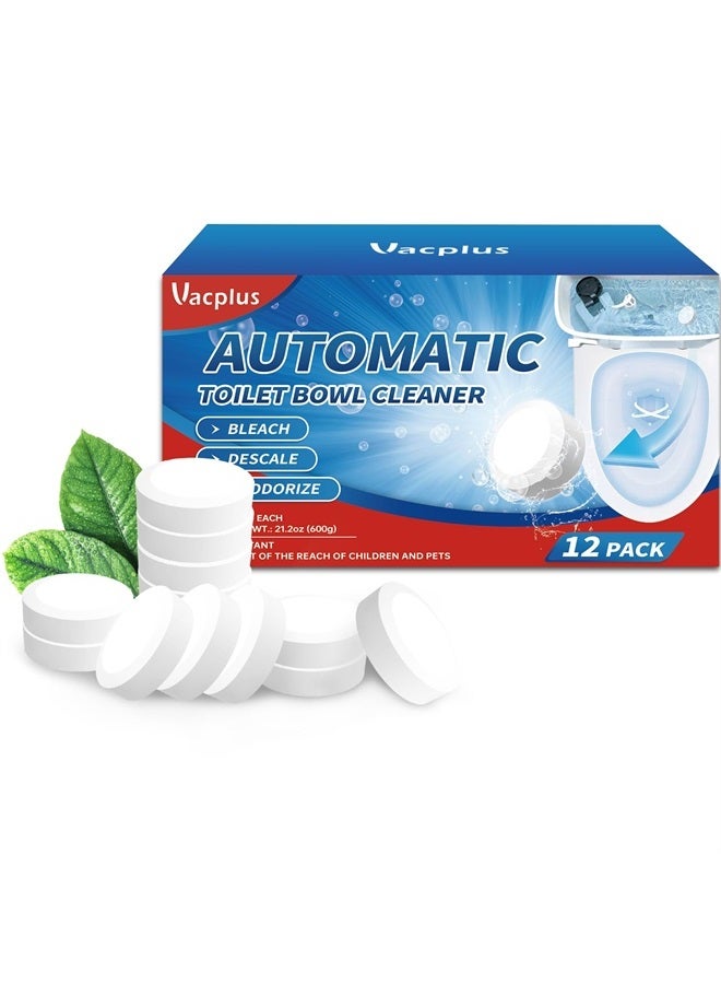 Vacplus Toilet Bowl Cleaners - 12 PACK, Household Toilet Cleaner, Automatic Toilet Bowl Cleaners with Bleach, Sustained-Release Toilet Tank Cleaners for Deodorizing & Descaling, 1.76 Ounces Each - Image 1