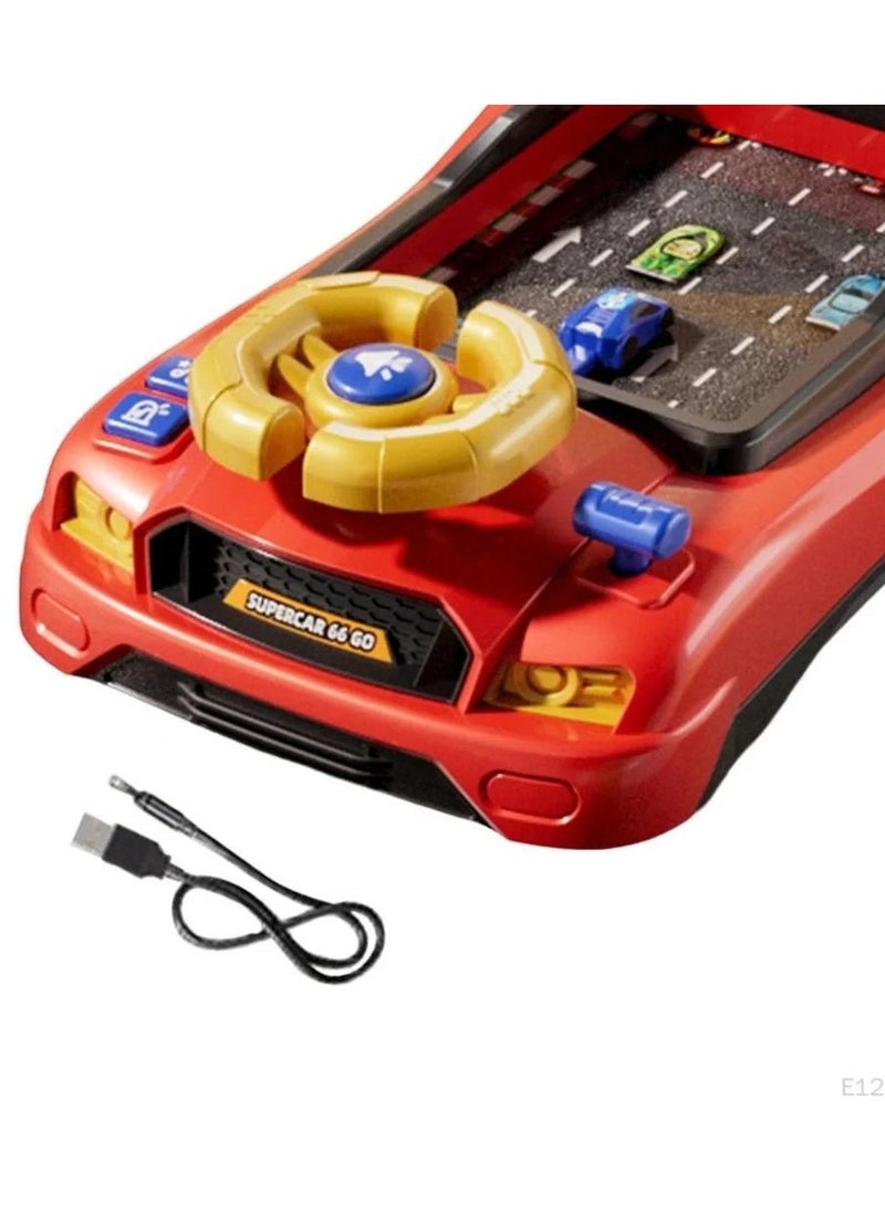Steering Wheel Game Toys for Kids Simulated Driving Racing Car Game with Musical Interactive Educational Learning Racing Desktop Game Sensory Toy for Young Children (Racing) - Image 1