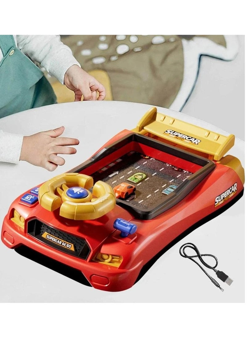 Steering Wheel Game Toys for Kids Simulated Driving Racing Car Game with Musical Interactive Educational Learning Racing Desktop Game Sensory Toy for Young Children (Racing) - Image 3