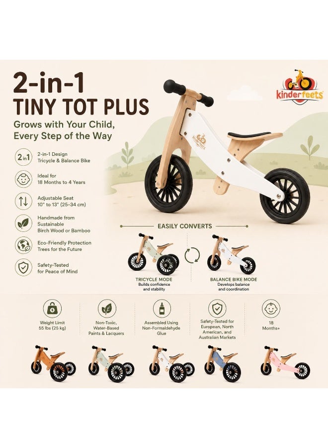 Kinderfeets Tiny Tot Plus 2-in-1 Wooden Balance Bike - Premium High Quality Toddler Walker - Image 5