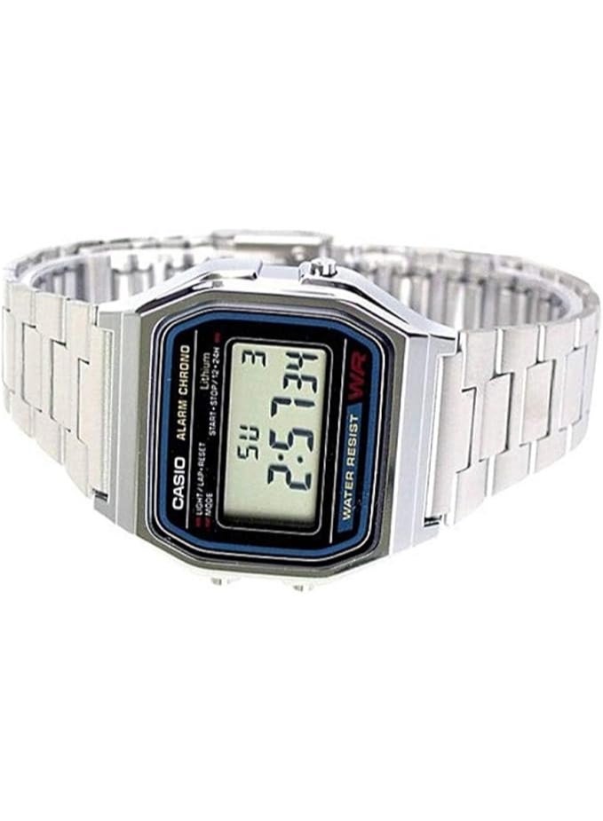 كاسيو ساعة كاسيو للجنسين - A159W-N1DF ميناء رمادي، سوار فضي - Image 2