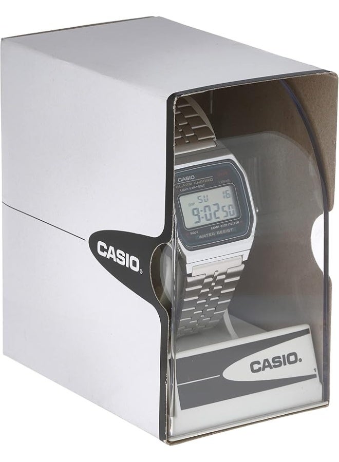 كاسيو ساعة كاسيو للجنسين - A159W-N1DF ميناء رمادي، سوار فضي - Image 5
