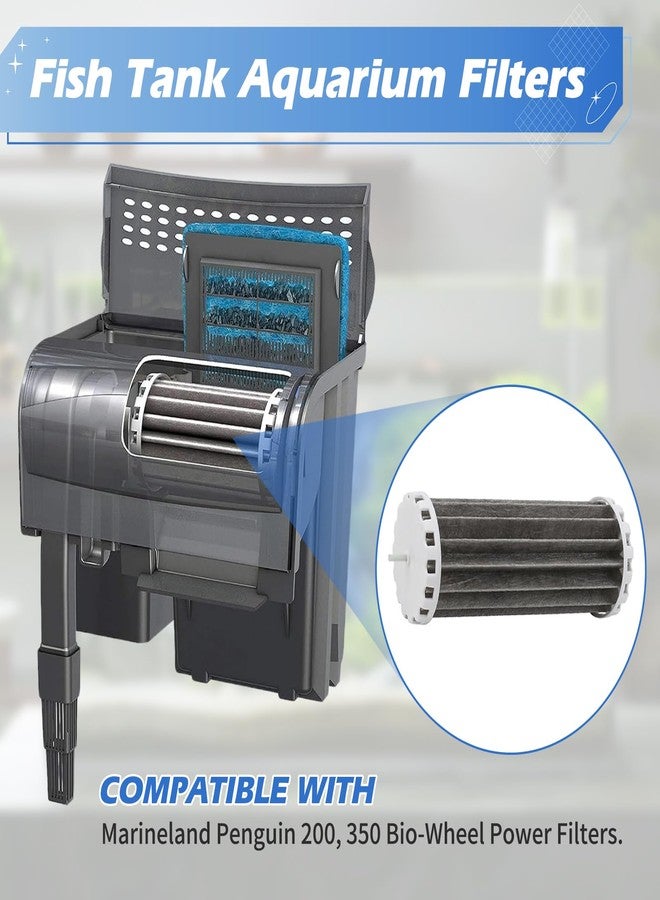 TTSITG مجموعة فلاتر أحواض السمك TTSITG المكونة من 4 قطع متوافقة مع حوض السمك Penguin PRBW2350B 200 350، قطع غيار بديلة لفلاتر التعليق Bio-Wheel 200B 350B (4 × BioWheels) - Image 3