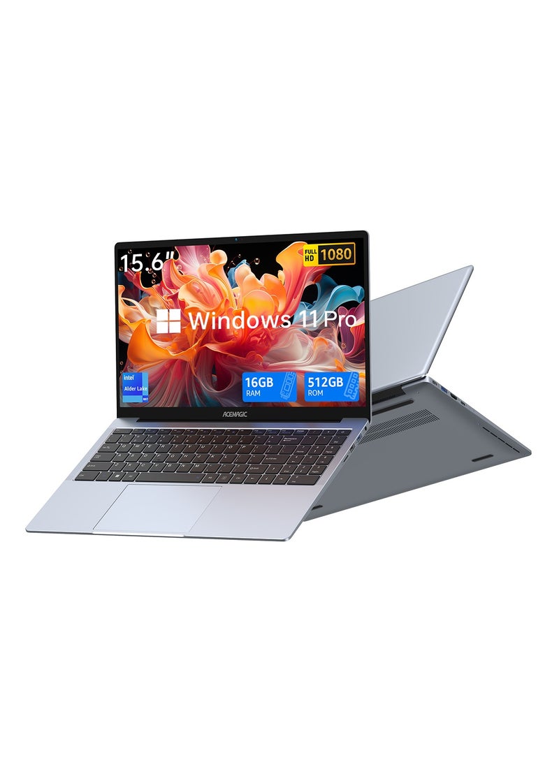 ACEMAGIC Laptop 15.6" 16GB Ram 512GB SSD Intel Quad-Core 12th Alder Lake N97 with Windows 11 Pro/USB 3.2/HDMI/Type-C/WIFI6/BT5.0/16:9/AD Metal house  - Image 1