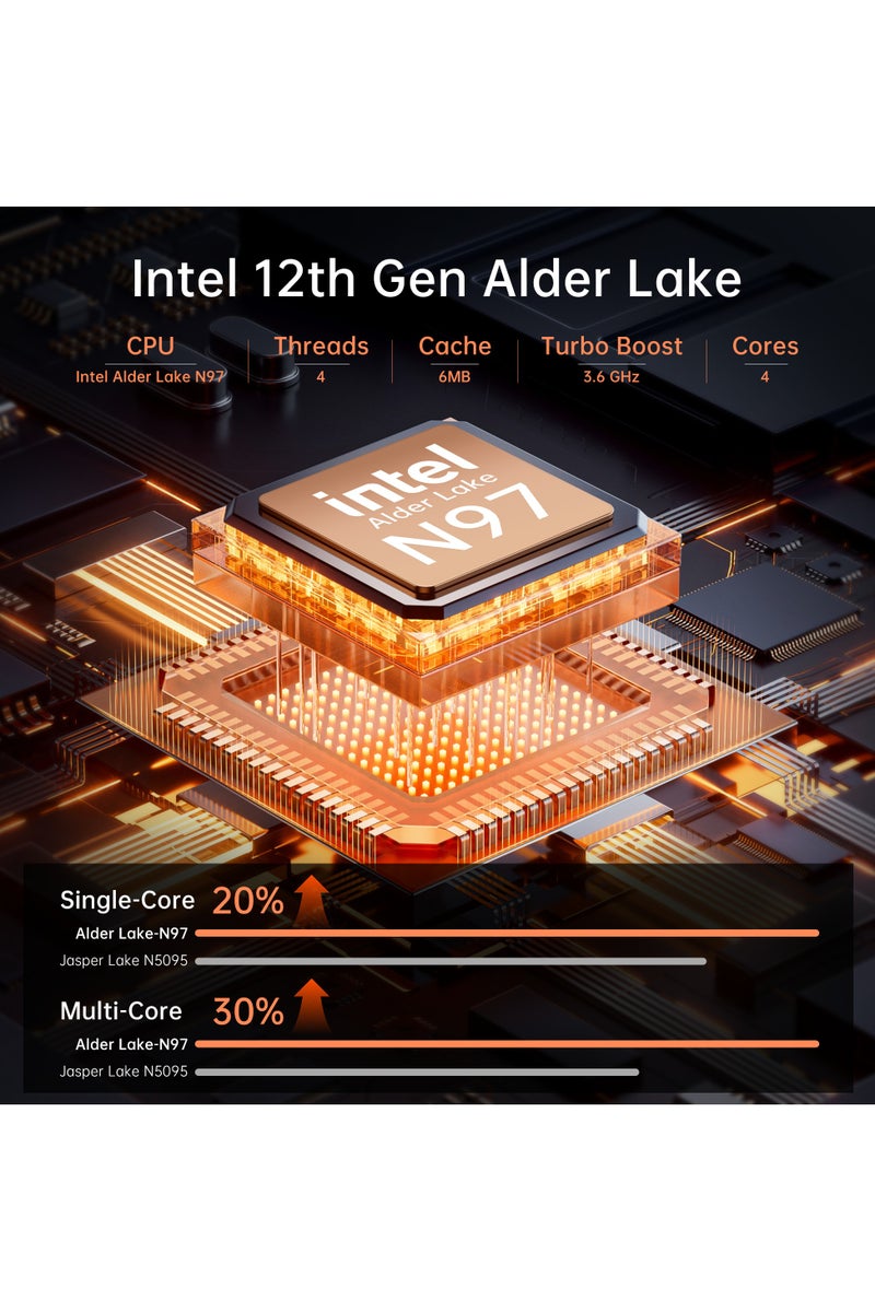 ACEMAGIC Laptop 15.6" 16GB Ram 512GB SSD Intel Quad-Core 12th Alder Lake N97 with Windows 11 Pro/USB 3.2/HDMI/Type-C/WIFI6/BT5.0/16:9/AD Metal house  - Image 2