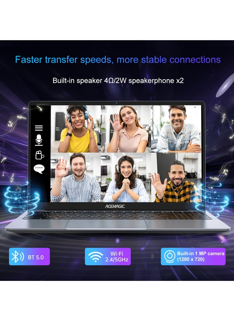 Laptop 15.6" 16GB Ram 512GB SSD Intel Quad-Core 12th Alder Lake N97 with Windows 11 Pro/USB 3.2/HDMI/Type-C/WIFI6/BT5.0/16:9/AD Metal house