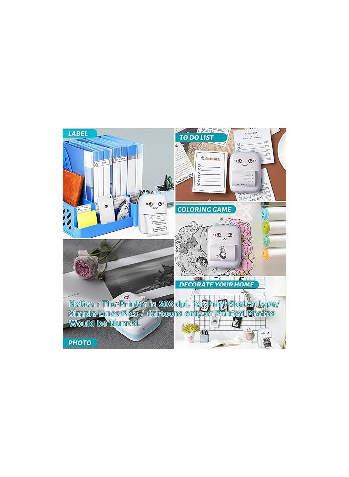 Shopcentre Click to open expanded view ShopCentre Mini Thermal Pocket Printer | Wireless Bluetooth Portable Printer for Printing Labels, Memo, Stickers, Photos, QR Codes, Receipt (Mini Printer - Blue)  - Image 3